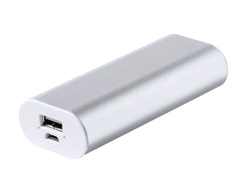Power bank z grawerem 2200 mAh aluminiowy srebrny