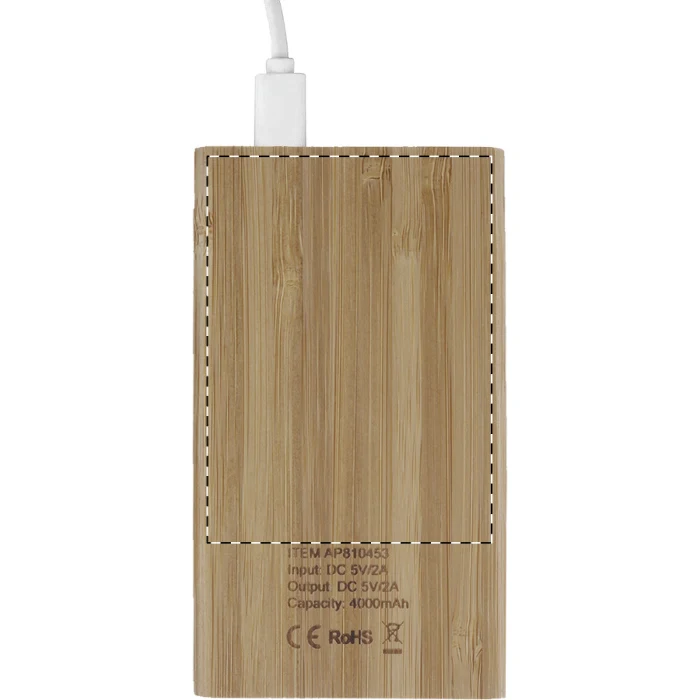 Schemat znakowania dla Grawerowanie laserowe - E3 na gadżecie: Powerbank ekologiczny 4000 mAh bambusowy USB-C