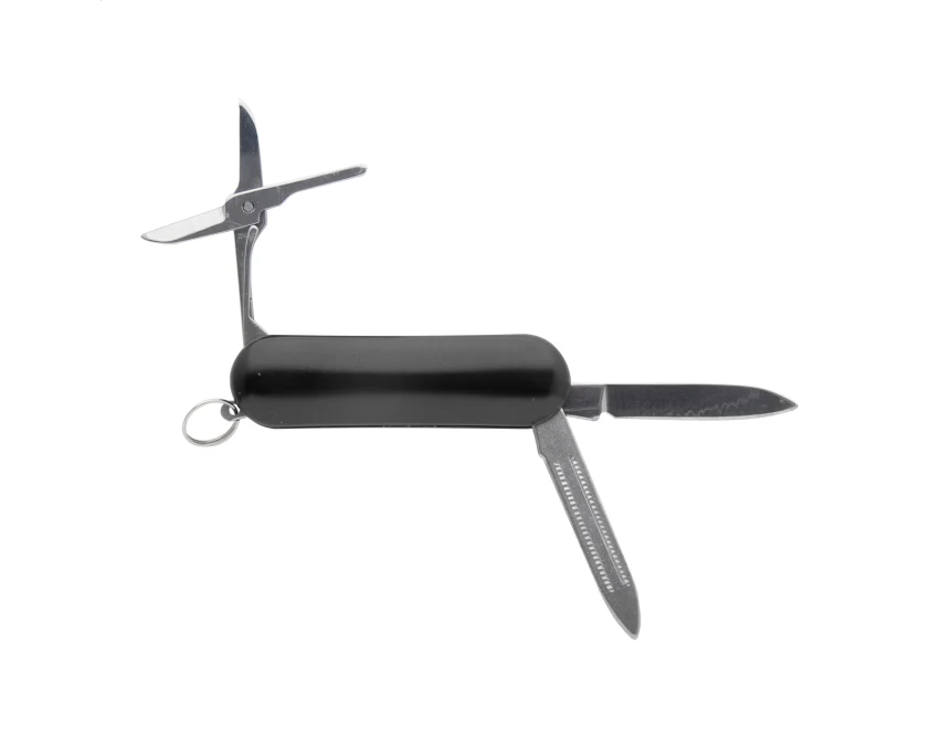 Scyzoryk wielofunkcyjny z grawerem czarny aluminiowy