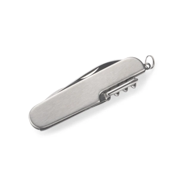 CINCO scyzoryk z logo metalowy srebrny 6w1