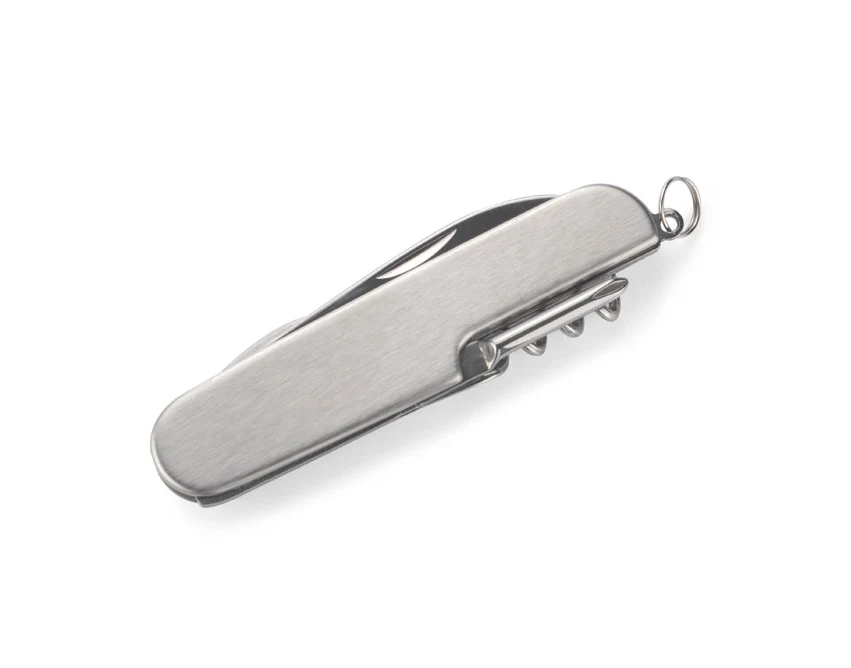 CINCO scyzoryk z logo metalowy srebrny 6w1