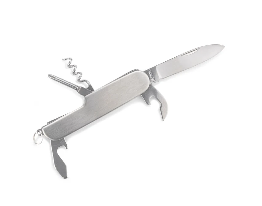 CINCO scyzoryk z logo metalowy srebrny 6w1
