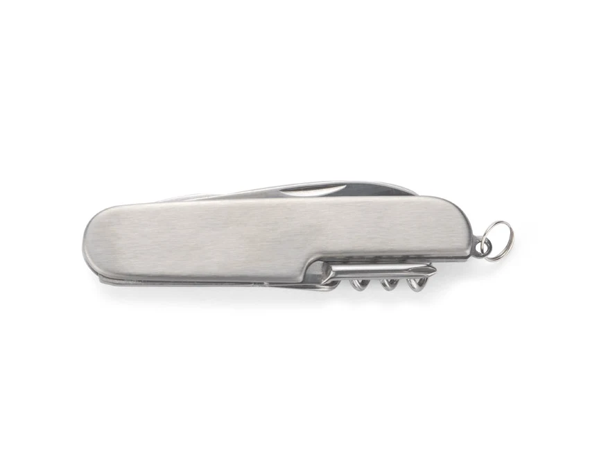CINCO scyzoryk z logo metalowy srebrny 6w1