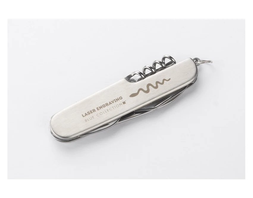CINCO scyzoryk z logo metalowy srebrny 6w1