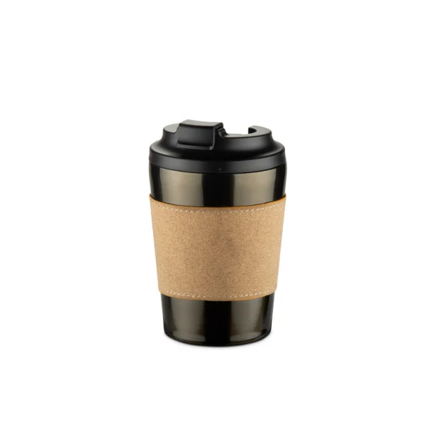 Kubek termiczny CAFFEZ 350 ml gun metal z logo firmy