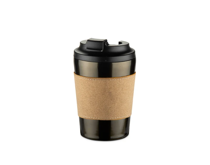 Kubek termiczny CAFFEZ 350 ml gun metal z logo firmy