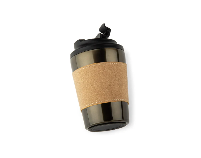Kubek termiczny CAFFEZ 350 ml gun metal z logo firmy