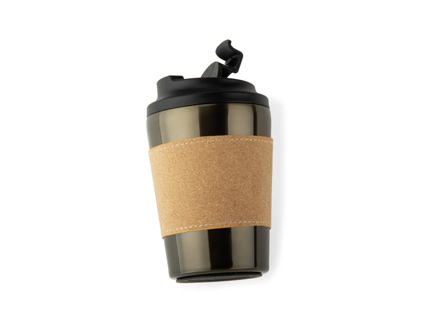 Kubek termiczny CAFFEZ 350 ml gun metal z logo firmy
