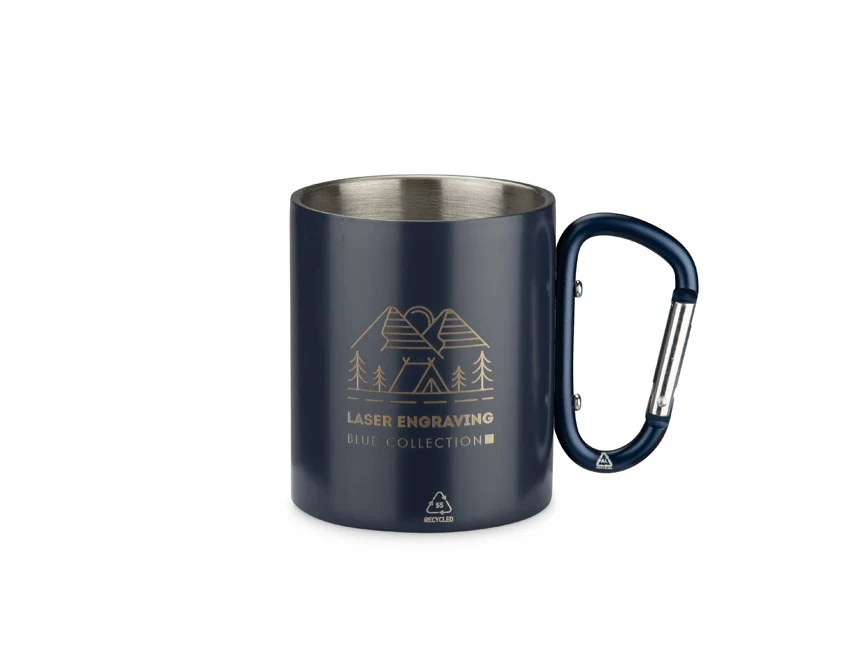 Kubek metalowy z logo VIVO 250 ml granatowy