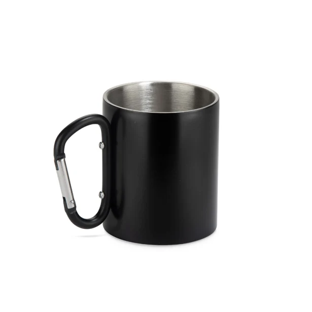 Kubek metalowy VIVO 250 ml z nadrukiem, karabińczyk