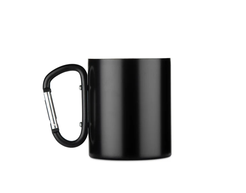 Kubek metalowy VIVO 250 ml z nadrukiem, karabińczyk