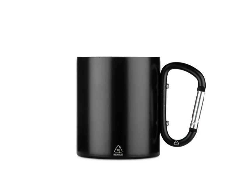 Kubek metalowy VIVO 250 ml z nadrukiem, karabińczyk