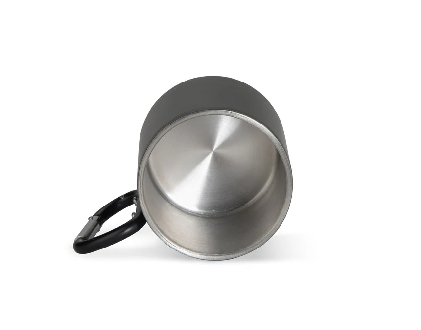 Kubek metalowy VIVO 250 ml z nadrukiem, karabińczyk