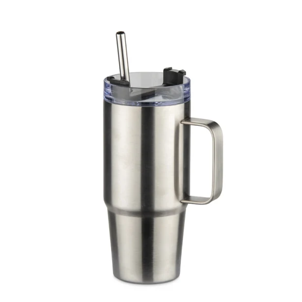 TORIN kubek termiczny ze słomką 450 ml nierdzewna stal