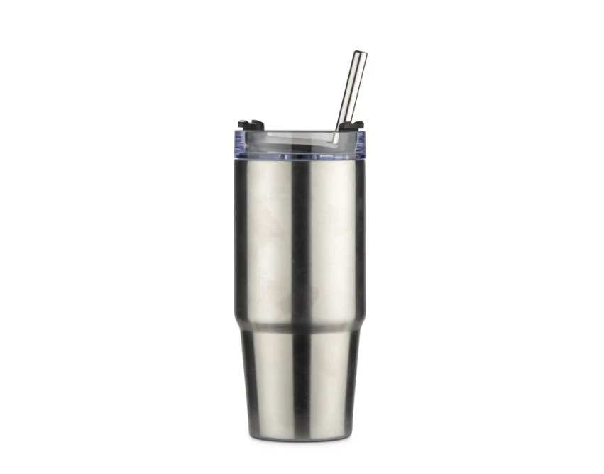 TORIN kubek termiczny ze słomką 450 ml nierdzewna stal