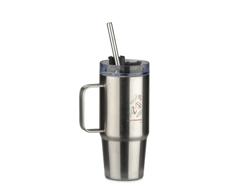 TORIN kubek termiczny ze słomką 450 ml nierdzewna stal