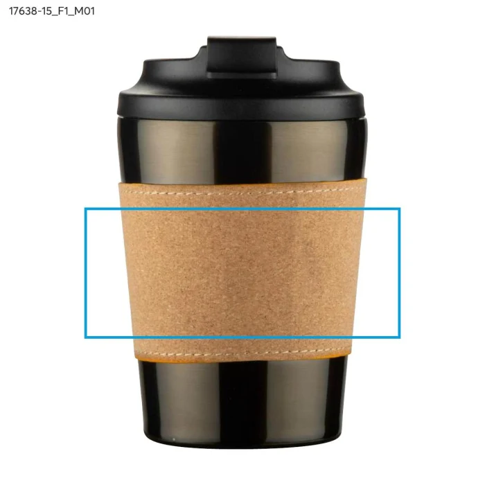 Schemat znakowania dla Termotransfer - F1 na gadżecie: Kubek termiczny CAFFEZ 350 ml gun metal z logo firmy