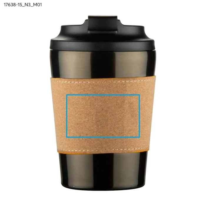 Schemat znakowania dla Tampondruk - N3 na gadżecie: Kubek termiczny CAFFEZ 350 ml gun metal z logo firmy