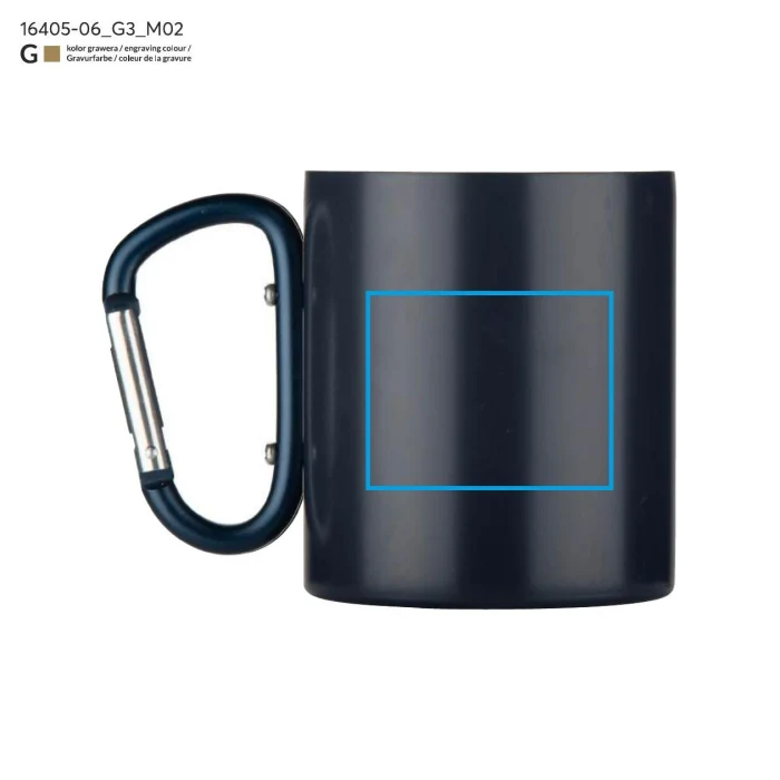 Schemat znakowania dla Grawerowanie laserowe - G3 na gadżecie: Kubek metalowy z logo VIVO 250 ml granatowy