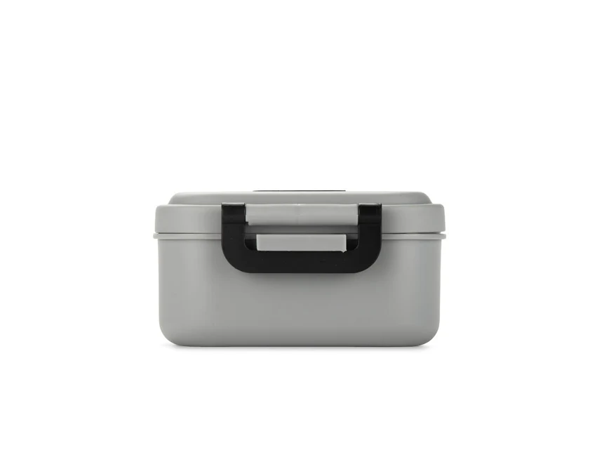 TAPAS lunchbox z logo 850 ml, szary z klipsami