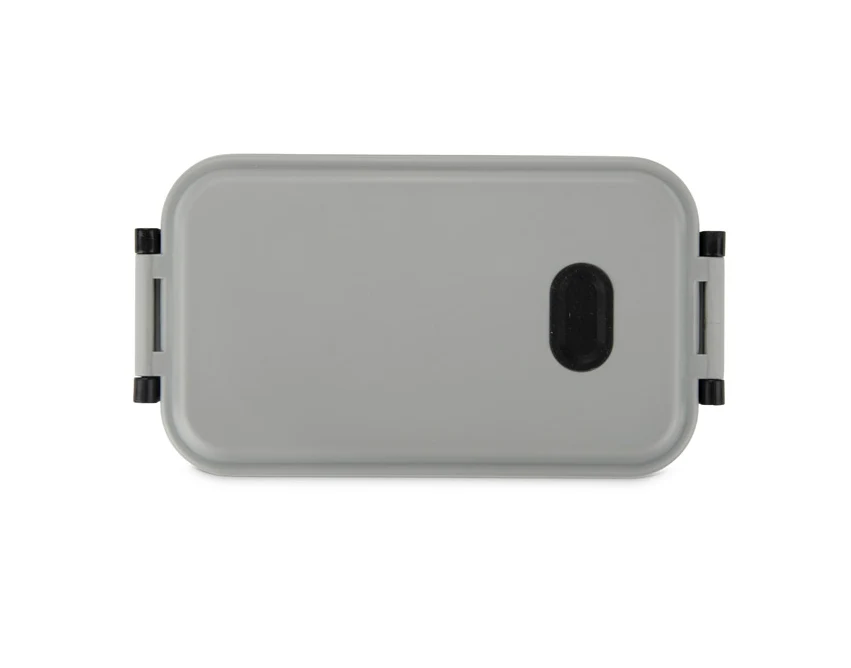 TAPAS lunchbox z logo 850 ml, szary z klipsami