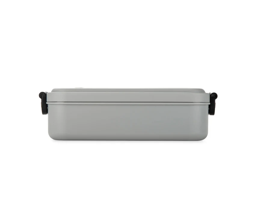 TAPAS lunchbox z logo 850 ml, szary z klipsami