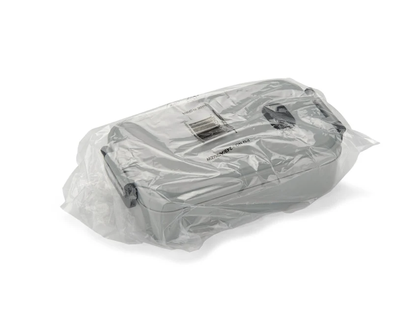 TAPAS lunchbox z logo 850 ml, szary z klipsami