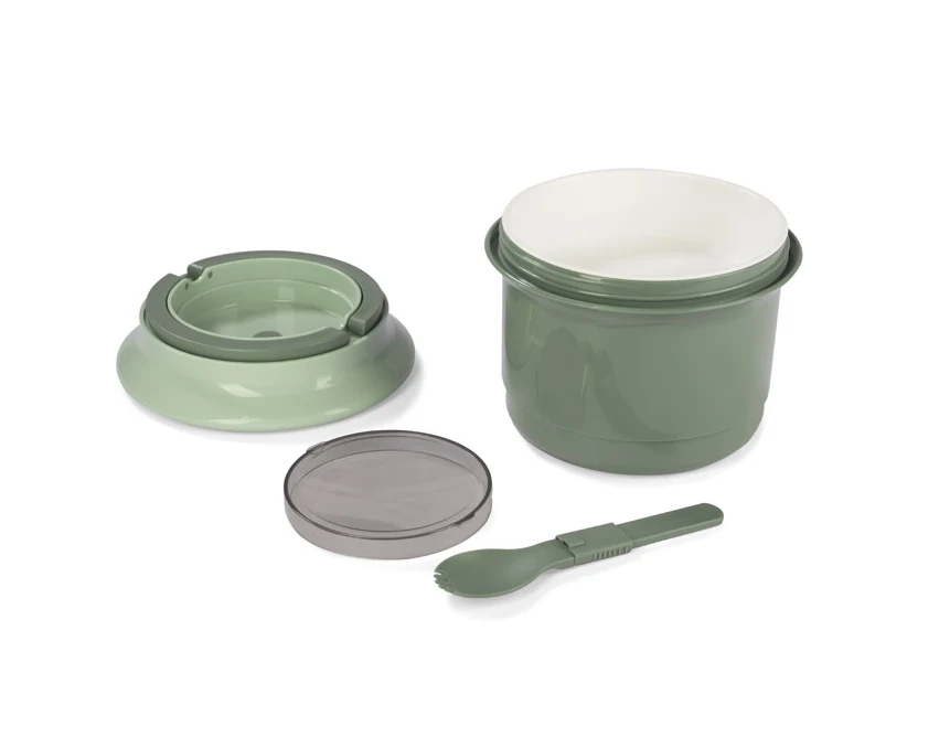 Lunchbox DOMMY z logo 1150 ml + 350 ml seledynowy