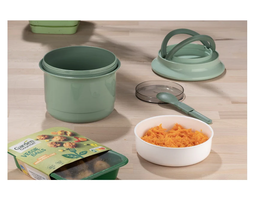 Lunchbox DOMMY z logo 1150 ml + 350 ml seledynowy