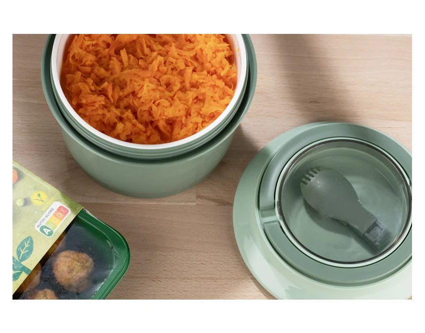 Lunchbox DOMMY z logo 1150 ml + 350 ml seledynowy