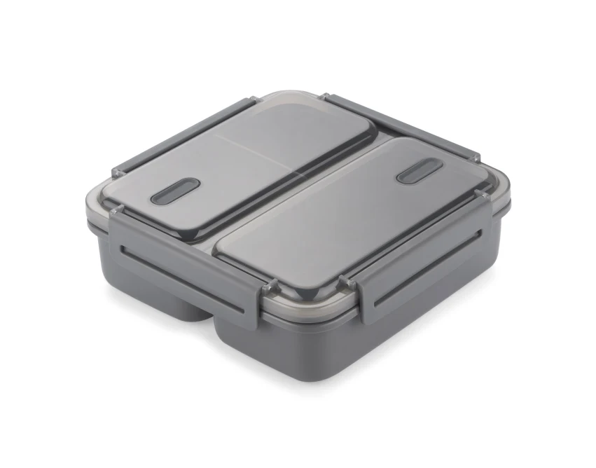 DUO lunchbox z logo 1100 ml, kolor grafitowy
