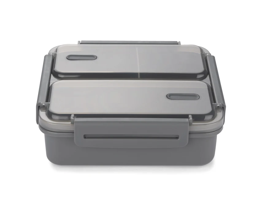 DUO lunchbox z logo 1100 ml, kolor grafitowy