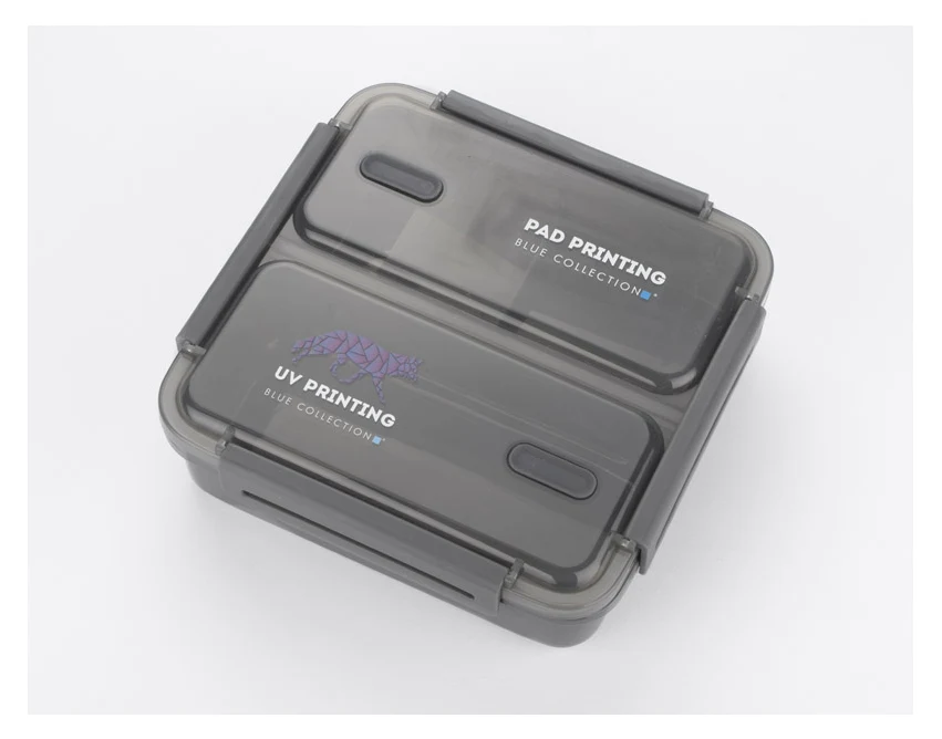 DUO lunchbox z logo 1100 ml, kolor grafitowy