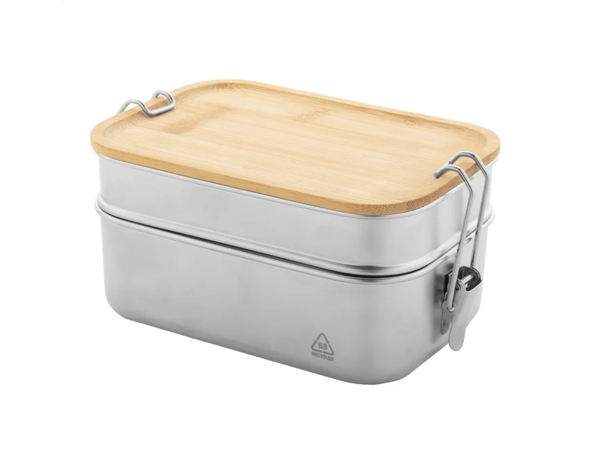 Kotetsu lunchbox z logo 940 ml ze stali, srebrny