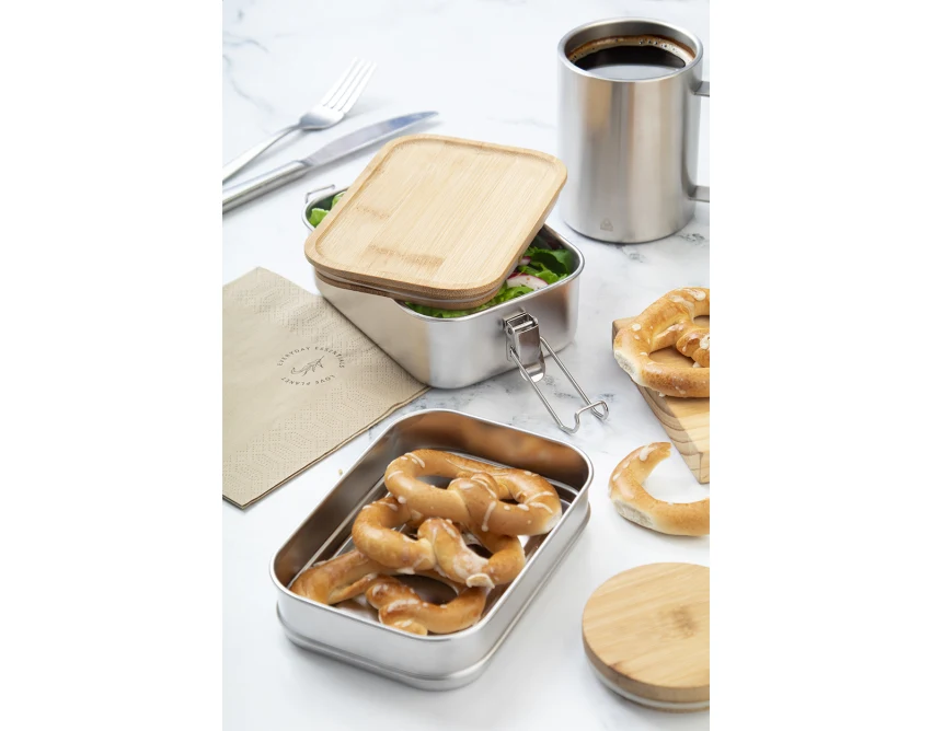 Kotetsu lunchbox z logo 940 ml ze stali, srebrny