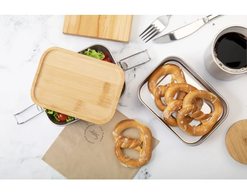 Kotetsu lunchbox z logo 940 ml ze stali, srebrny