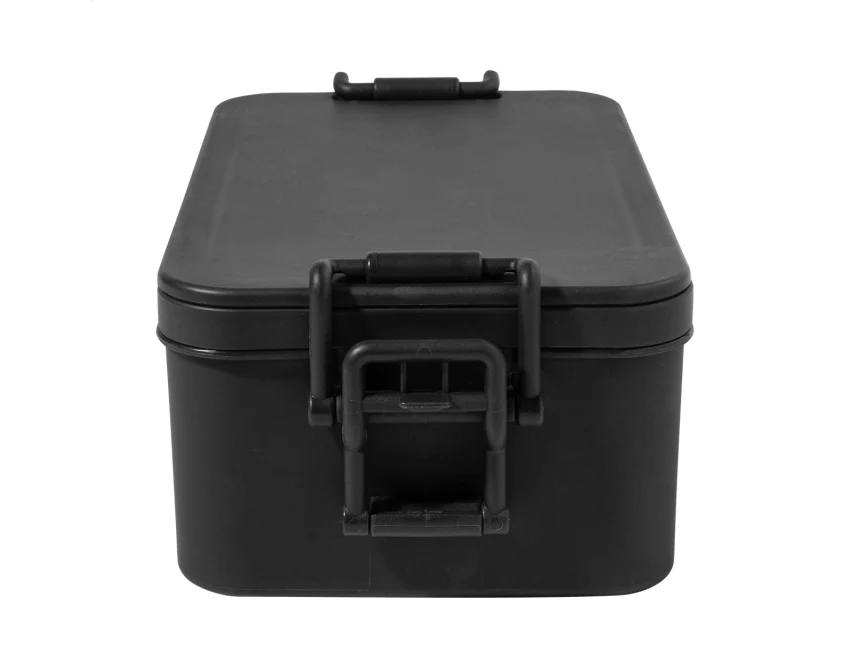 Duplox lunchbox z logo, czarny z tworzywa PP