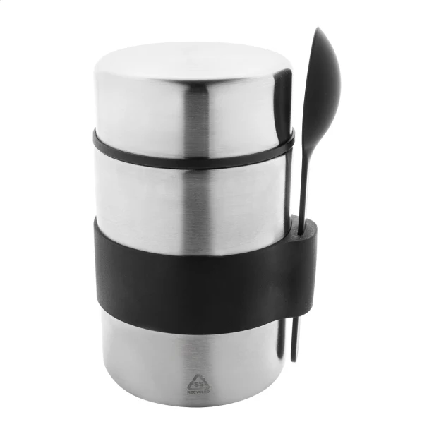 Lunchbox z logo 450 ml – srebrny słoik termiczny