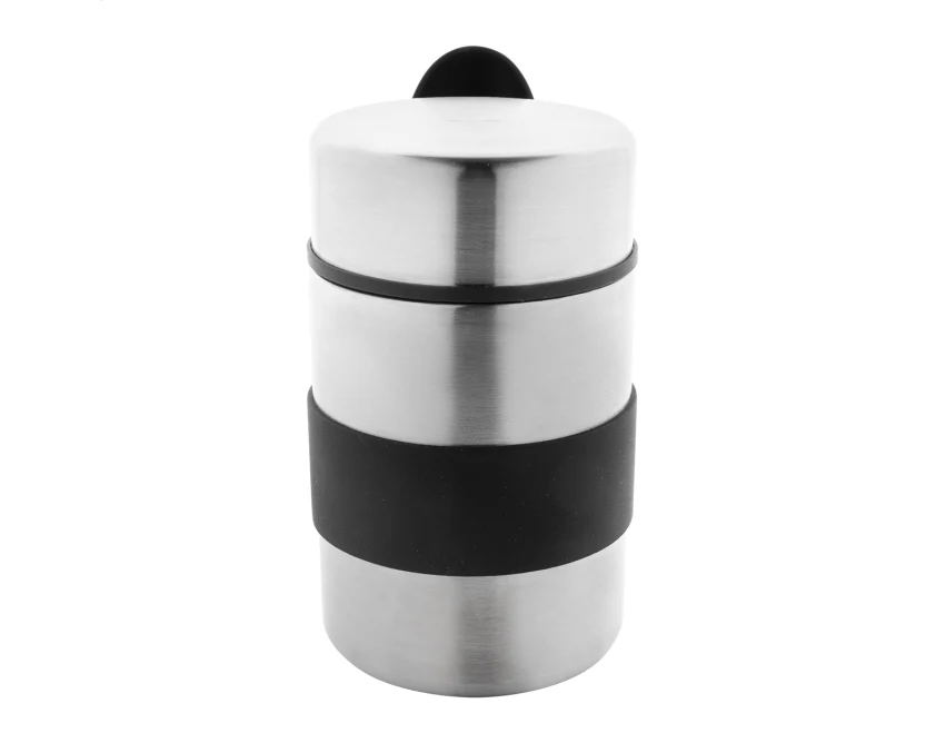 Lunchbox z logo 450 ml – srebrny słoik termiczny