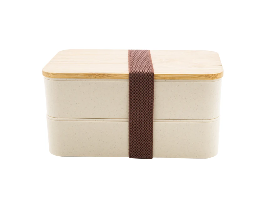 Lunchbox z nadrukiem PP naturalny 2 × 700 ml