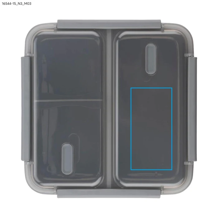Schemat znakowania dla Tampondruk - N3 na gadżecie: DUO lunchbox z logo 1100 ml, kolor grafitowy