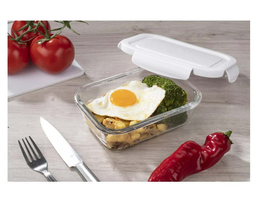 Lunchbox LASO z logo 500 ml z białą pokrywką