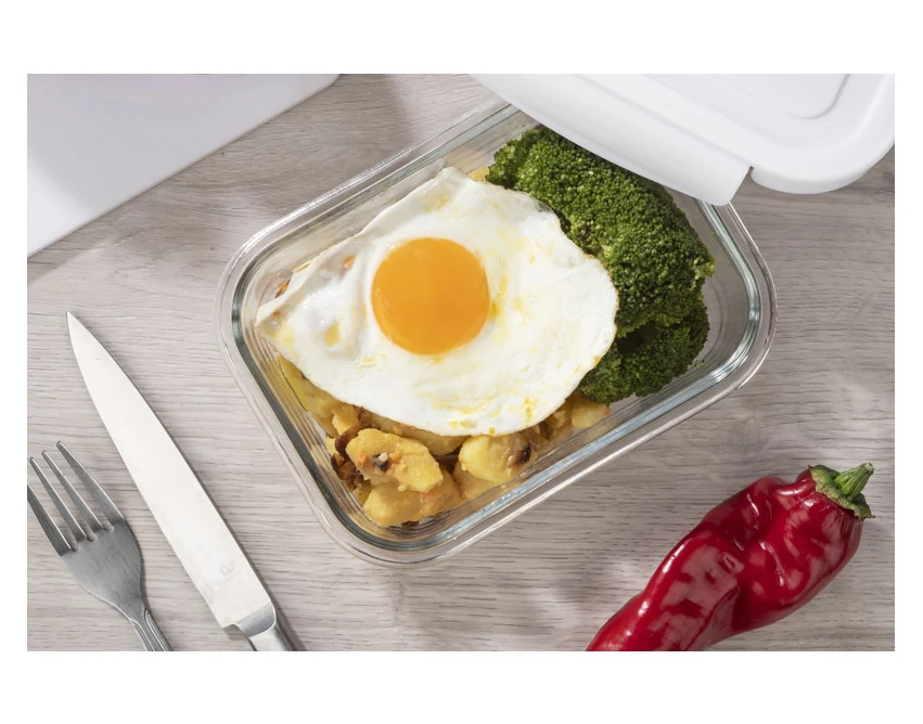 Lunchbox LASO z logo 500 ml z białą pokrywką