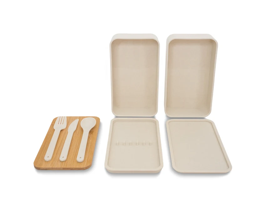 Lunchbox Victor dwupoziomowy z logo 1000 ml, beżowy