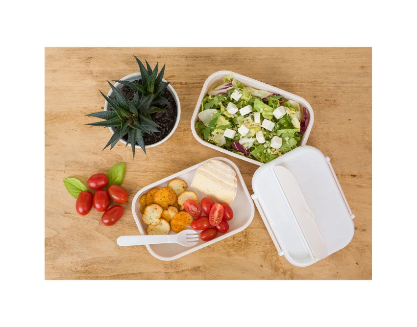 Healthyway pojemnik 1200 ml z przegródkami, beżowy