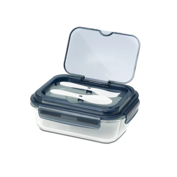 Lagos lunchbox z logo 1000 ml z czarną pokrywką