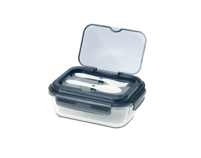 Lagos lunchbox z logo 1000 ml z czarną pokrywką
