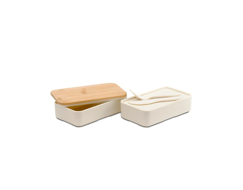 Machico lunchbox z logo, beżowy 2 × 500 ml