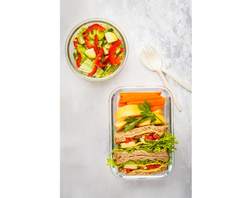 Delect lunchbox z nadrukiem 900 ml biało-transparentny