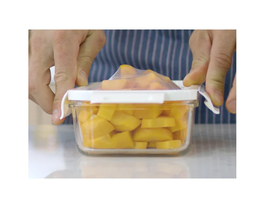 Delect lunchbox z nadrukiem 900 ml biało-transparentny